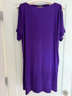 Eileen Fisher Vibrant Purple Crewneck Dress